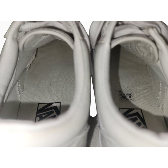 Vans White Canvas Lace-Up Sneakers Size 7M/8.5W Classic Style - Picture 10 of 12